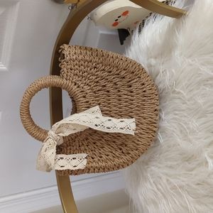 Small Straw Bag with Bow